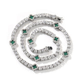 Iced Out 4mm Clover Tennis Chain Green
